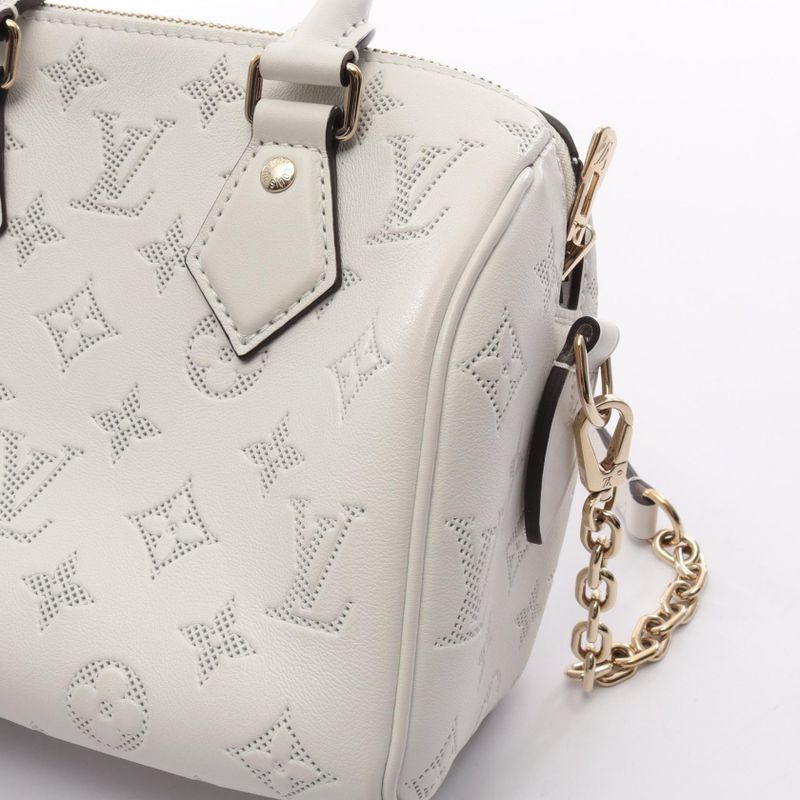 Louis Vuitton Handbag Speedy Bandouliere 20 Monogram M11276 White Leather