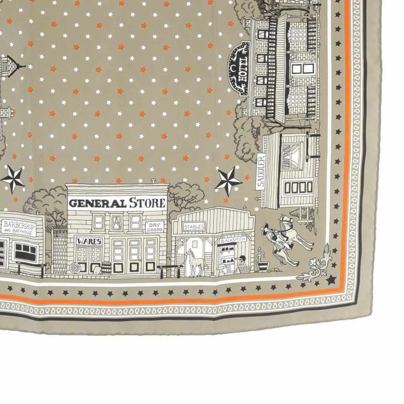 Hermes Paris Station Scarf All Over Pattern Greige Carre 55