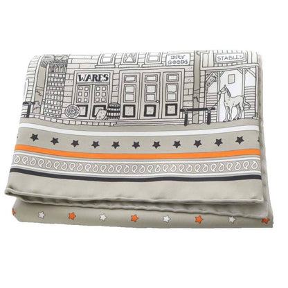 Hermes Paris Station Scarf All Over Pattern Greige Carre 55