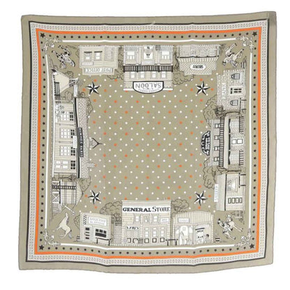 Hermes Paris Station Scarf All Over Pattern Greige Carre 55