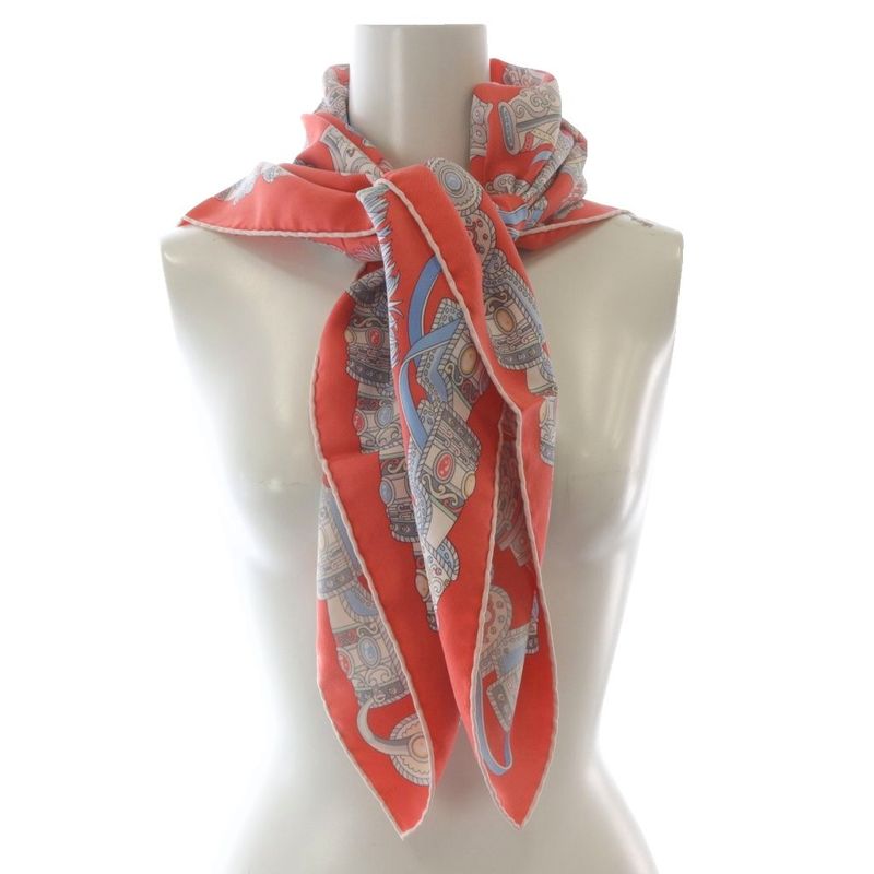 Hermes Carre90 Sous Le Gide De Mars God Of War Mars Scarf Pink