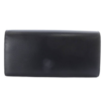 Celine Large Wallet Triomphe Shiny Calfskin Long Wallet Bifold Black Yo14 • Oh