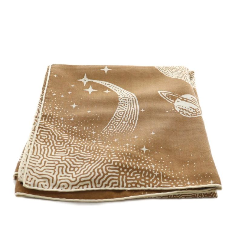 Hermes Carre Geant140 Clair De Lune Shawl Cashmere Brown Beige Aq • OS • Oh