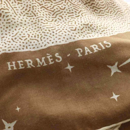 Hermes Carre Geant140 Clair De Lune Shawl Cashmere Brown Beige Aq • OS • Oh