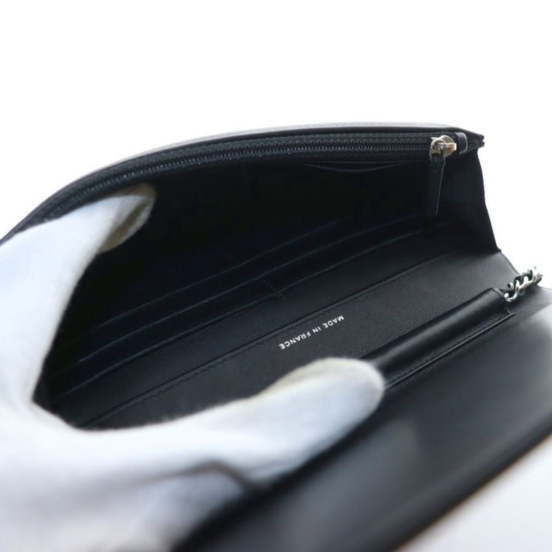 Chanel Strass CC No 13 Chain Wallet Shoulder Bag Coco Mark Rhinestone Black Aq