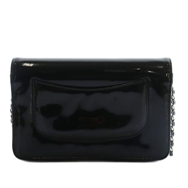 Chanel Strass CC No 13 Chain Wallet Shoulder Bag Coco Mark Rhinestone Black Aq