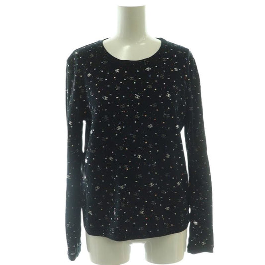 Chanel Coco Mark Embroidered Sequin Long T-Shirt Knit Cut And Sewn Long Sleeve
