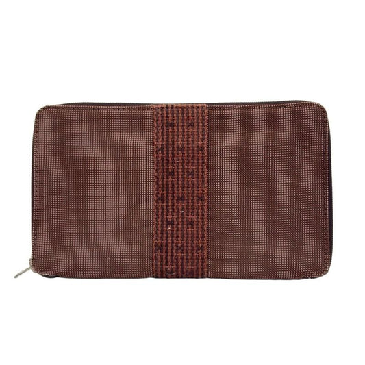 Hermes Long Wallet Her Line Purse GM Brown Round Zipper
