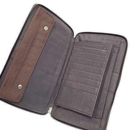 Hermes Long Wallet Her Line Purse GM Brown Round Zipper