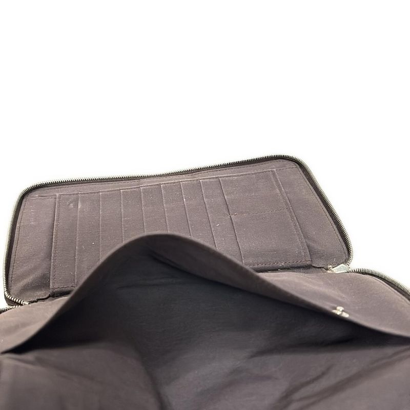 Hermes Long Wallet Her Line Purse GM Brown Round Zipper