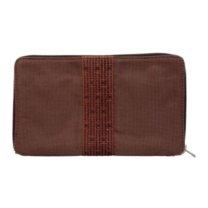 Hermes Long Wallet Her Line Purse GM Brown Round Zipper