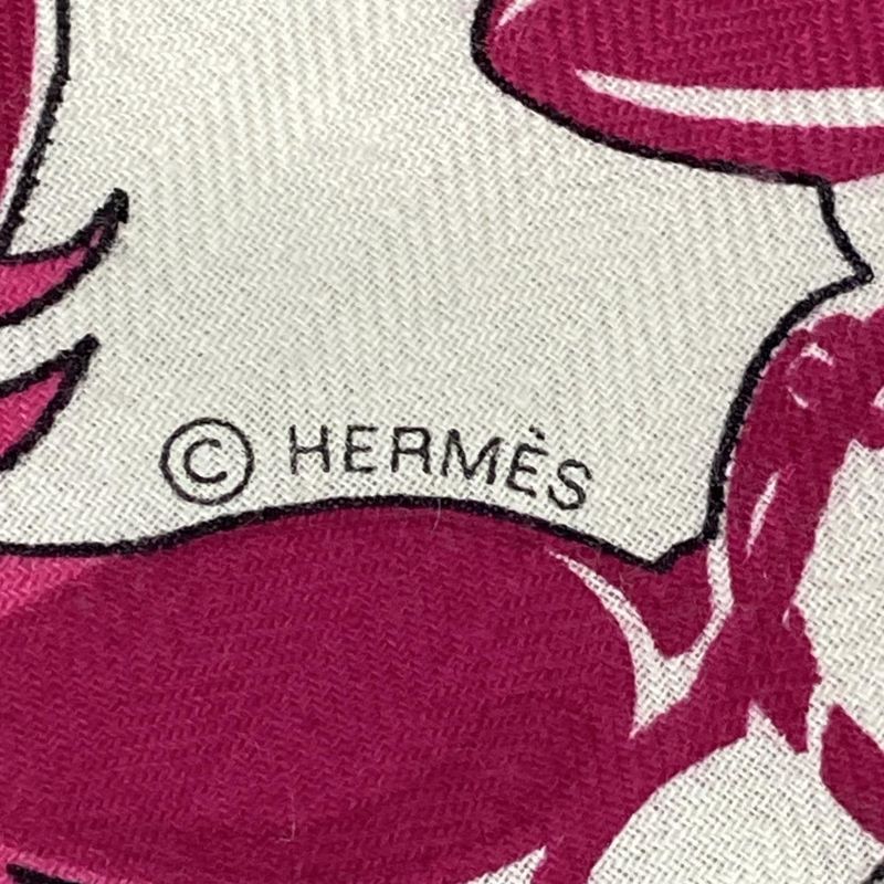 Hermes Shawl Carre 140 Carre Jean Ivory X Pink X Black Mythiques Phoenix Myth