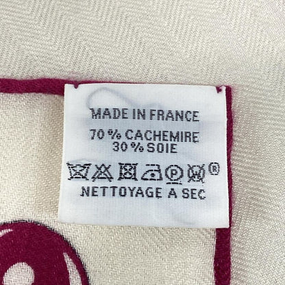 Hermes Shawl Carre 140 Carre Jean Ivory X Pink X Black Mythiques Phoenix Myth