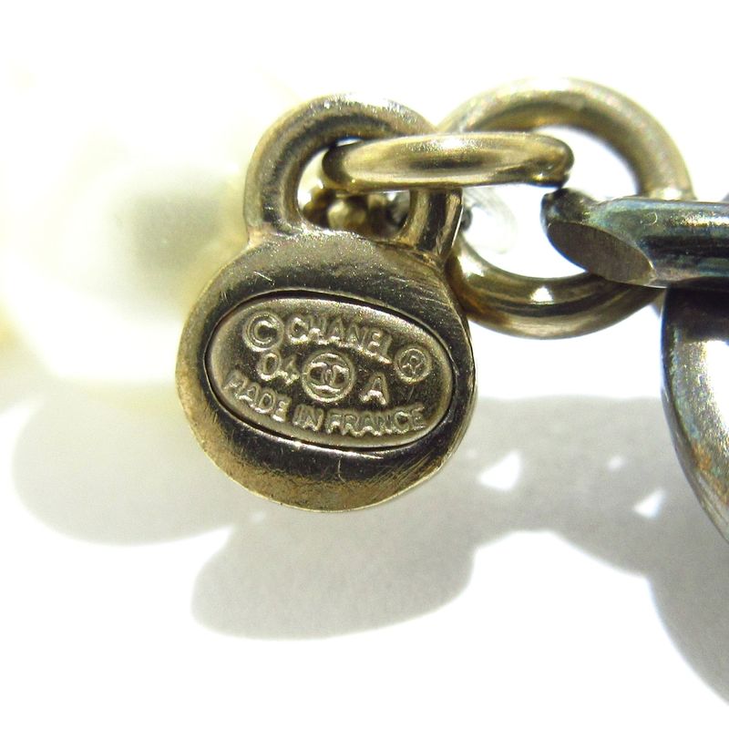 Chanel Necklace - Ivory X Silver Coco Mark Pearl Rhinestone