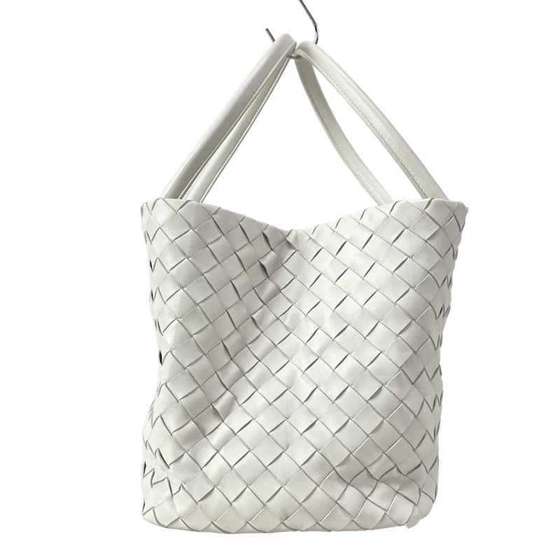 Bottega Veneta Tote Bag Intrecciato White Leather