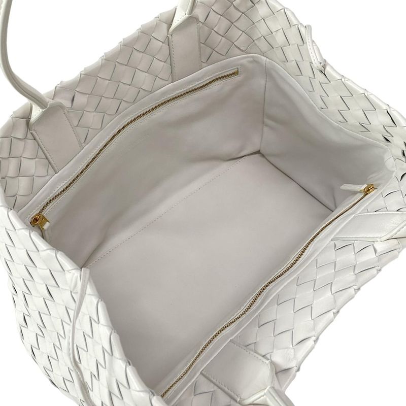 Bottega Veneta Tote Bag Intrecciato White Leather