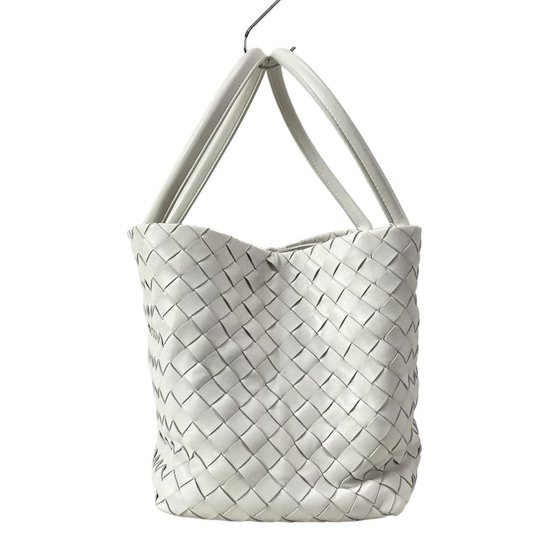 Bottega Veneta Tote Bag Intrecciato White Leather