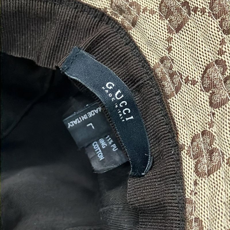 Gucci Hat L Beige X Dark Brown X Multi GG Pattern Sherry (Web) L Size Cotton