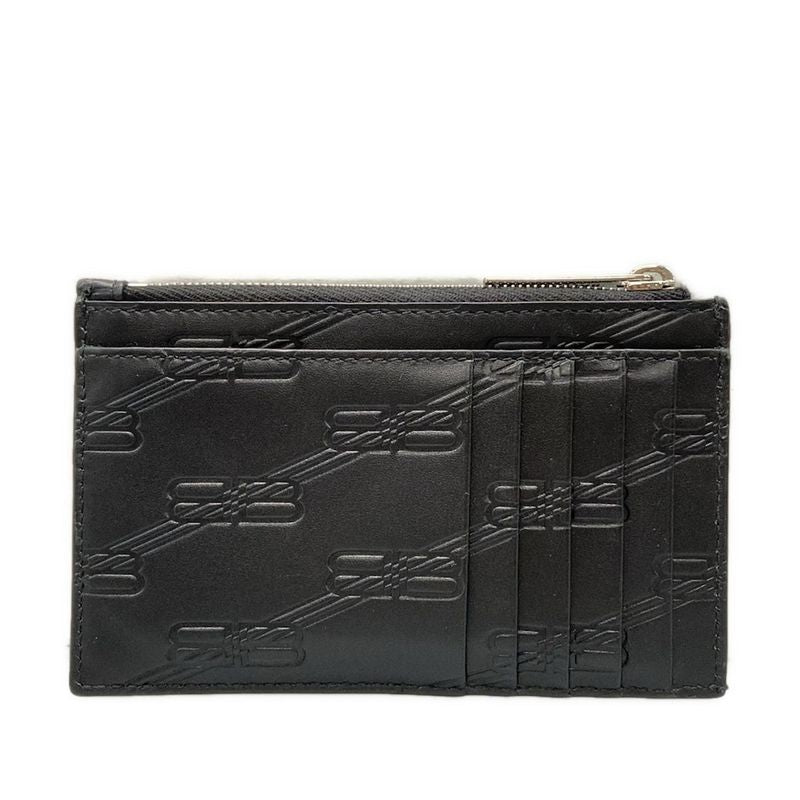 Balenciaga Coin Case - 717784 Black Shape Pressed Fragment Case Leather