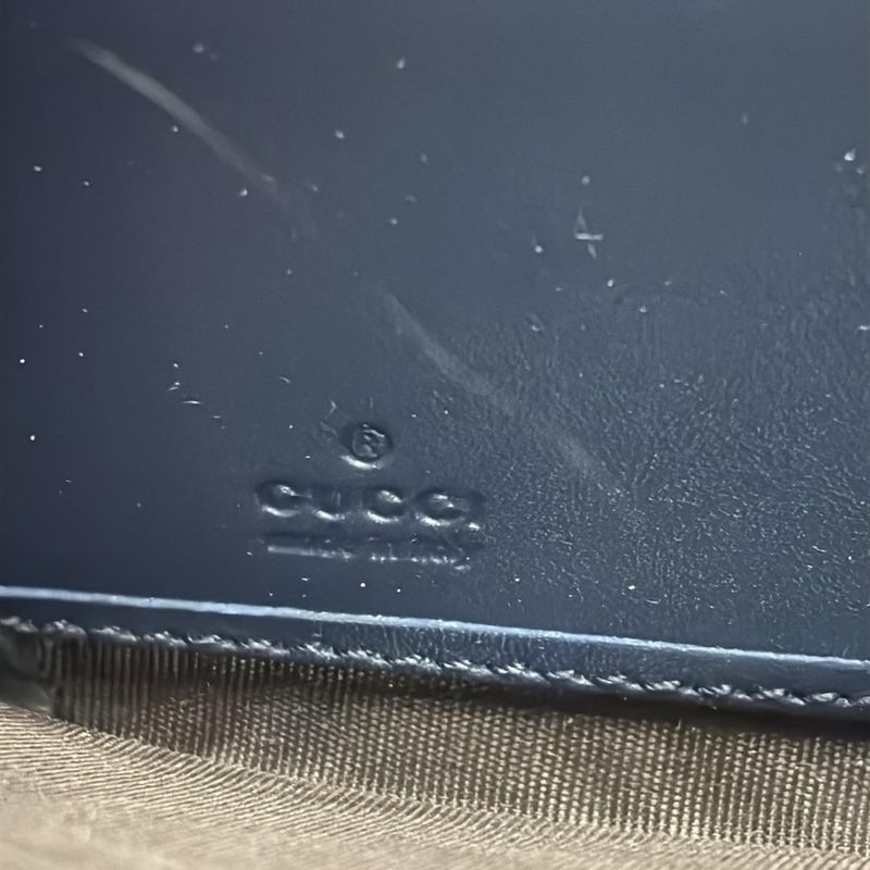 Gucci Long Wallet Ggmarmont 443123 Light Blue Pearl Round Zipper