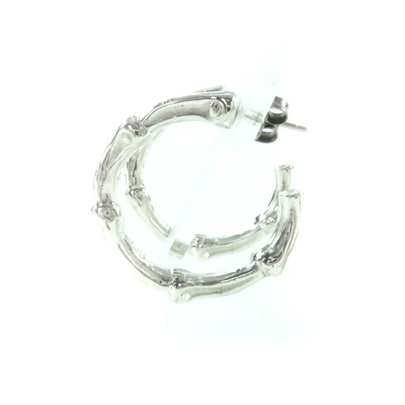 Tiffany & Co 925 Bamboo Hoop Earrings Accessories Silver Box Storag