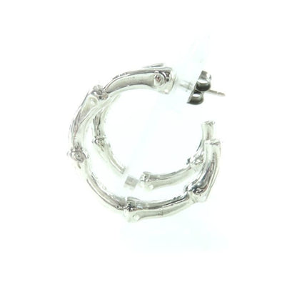 Tiffany & Co 925 Bamboo Hoop Earrings Accessories Silver Box Storag