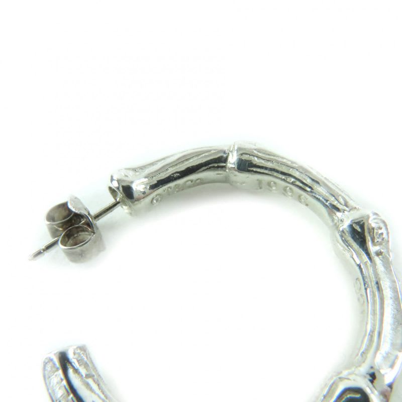 Tiffany & Co 925 Bamboo Hoop Earrings Accessories Silver Box Storag