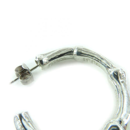 Tiffany & Co 925 Bamboo Hoop Earrings Accessories Silver Box Storag