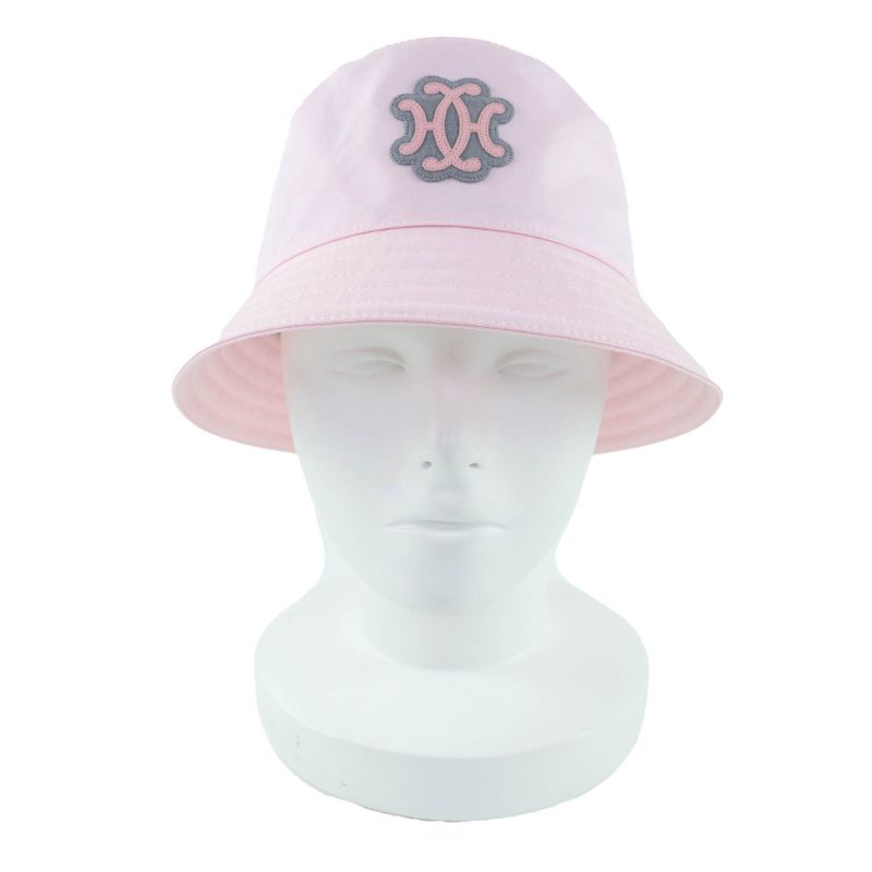 Hermes Hat Harper Ex Libris Cotton 100% Rose Darling H Lift Motif Bucket Hat 59 Made in Italy