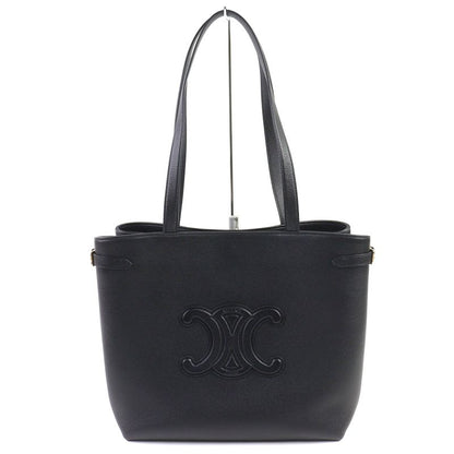 Celine 11685 Cabas Anais Triomphe Medium Leather Tote Bag Shoulder Black Made in Italy Women