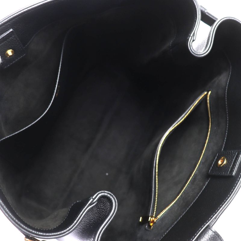 Celine 11685 Cabas Anais Triomphe Medium Leather Tote Bag Shoulder Black Made in Italy Women