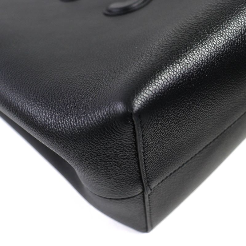 Celine 11685 Cabas Anais Triomphe Medium Leather Tote Bag Shoulder Black Made in Italy Women