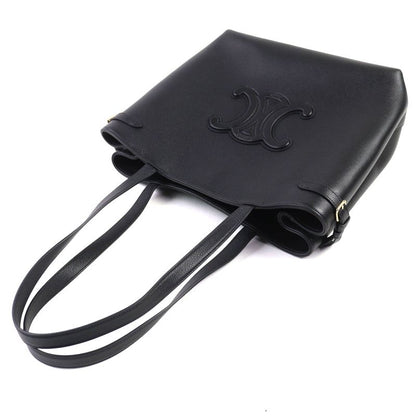 Celine 11685 Cabas Anais Triomphe Medium Leather Tote Bag Shoulder Black Made in Italy Women