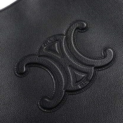 Celine 11685 Cabas Anais Triomphe Medium Leather Tote Bag Shoulder Black Made in Italy Women