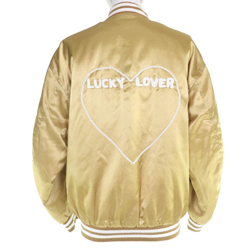 Celine 2 M Lucky Lovers Teddy Jacket Stadium Blouson Gold 34