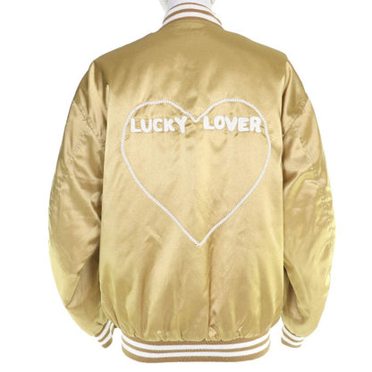 Celine 2 M Lucky Lovers Teddy Jacket Stadium Blouson Gold 34