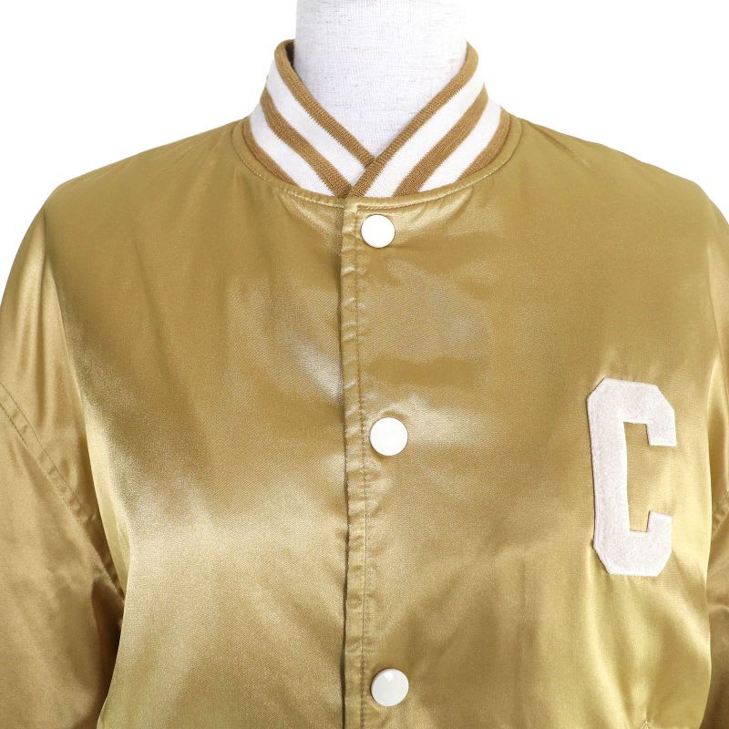 Celine 2 M Lucky Lovers Teddy Jacket Stadium Blouson Gold 34