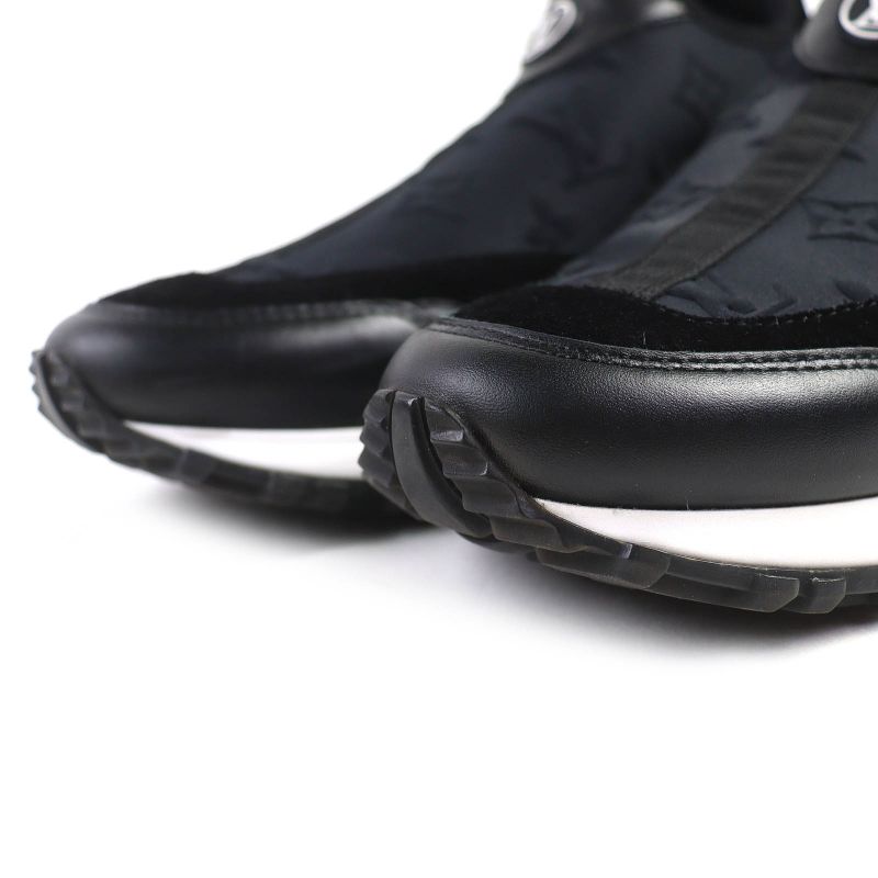 △louis Vuitton Run Away Line Leather LV Logo Monogram Fabric Leather Sneakers