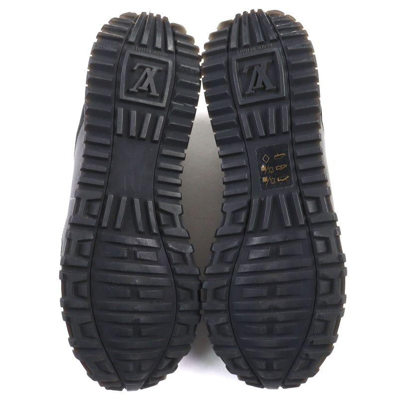 △louis Vuitton Run Away Line Leather LV Logo Monogram Fabric Leather Sneakers