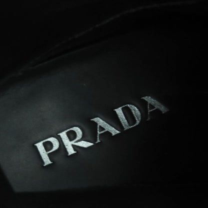 ◇prada 1u635n Mid-length Leather Long Boots With Triangle Logo Plate Black 36