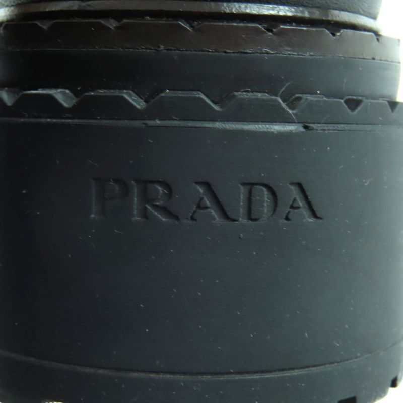 ◇prada 1u635n Mid-length Leather Long Boots With Triangle Logo Plate Black 36