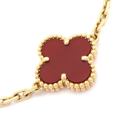 Van Cleef & Arpels Bracelet Vintage Alhambra 18k Yellow Gold X Red 5 Motifs