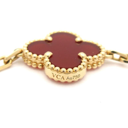 Van Cleef & Arpels Bracelet Vintage Alhambra 18k Yellow Gold X Red 5 Motifs