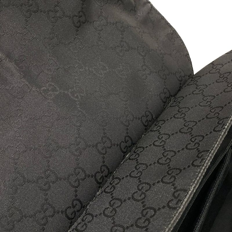 Gucci Shoulder Bag GG Pattern 272350 Black Leather