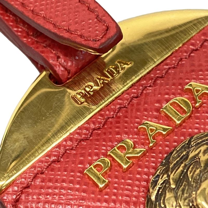 Prada Key Holder (Charm) Red X Gold Bag Charm Monkey Mirror Leather
