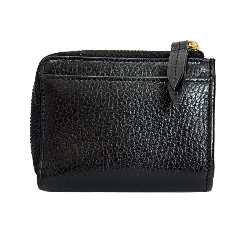 Gucci Coin Case Ggmarmont 644406 Black L-Shaped Zipper Leather