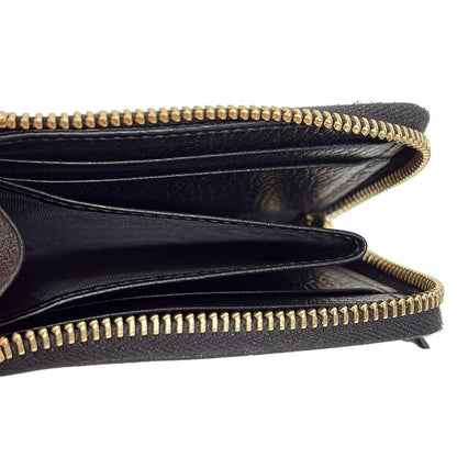Gucci Coin Case Ggmarmont 644406 Black L-Shaped Zipper Leather