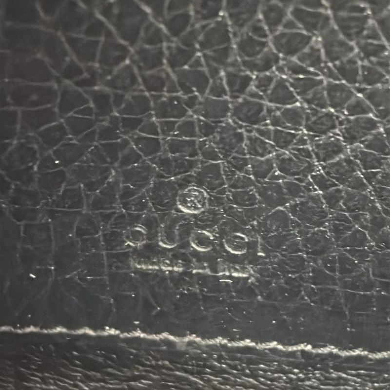 Gucci Coin Case Ggmarmont 644406 Black L-Shaped Zipper Leather