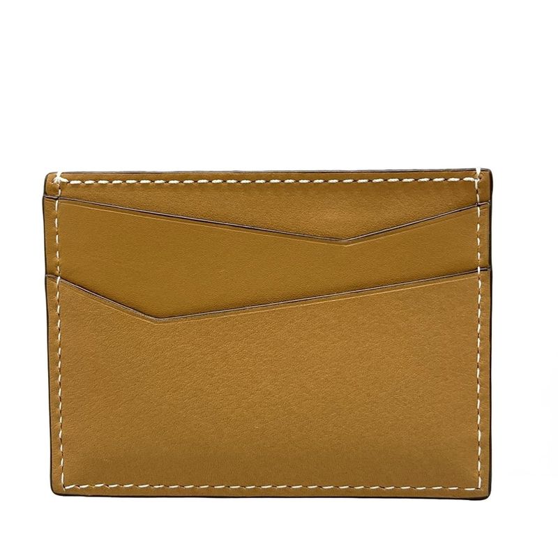 Loewe Card Case Puzzle Stitch Plain Card Holder C510320x03 Beige Leather