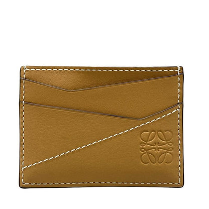 Loewe Card Case Puzzle Stitch Plain Card Holder C510320x03 Beige Leather